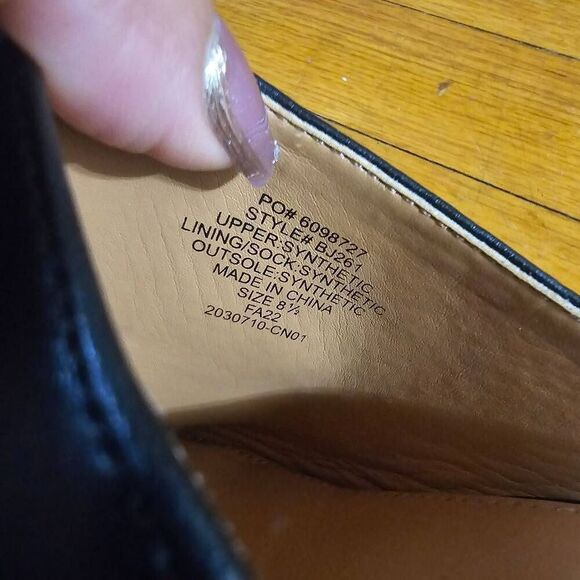 J Crew Heeled Mules Womens Size 8.5 Black Vegan Leather Stacked Block Heel - Picture 8 of 8